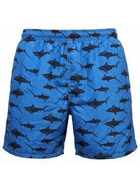 Men's Quick Dry Swim Trunks, Dark Shark Pattern, P34